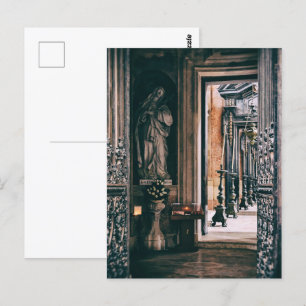 Cartão Postal Santo Rita da estátua de Cascia no Palácio de Mafr