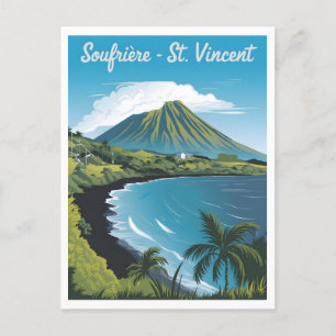 Cartão Postal Santo Soufrière Vincent Vintage