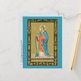 Cartão Postal Santo Tomás Becket com Espada na Mitra (P 005)