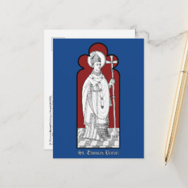 Cartão Postal Santo Tomás Becket Segurando uma Espada (M 033) Ca