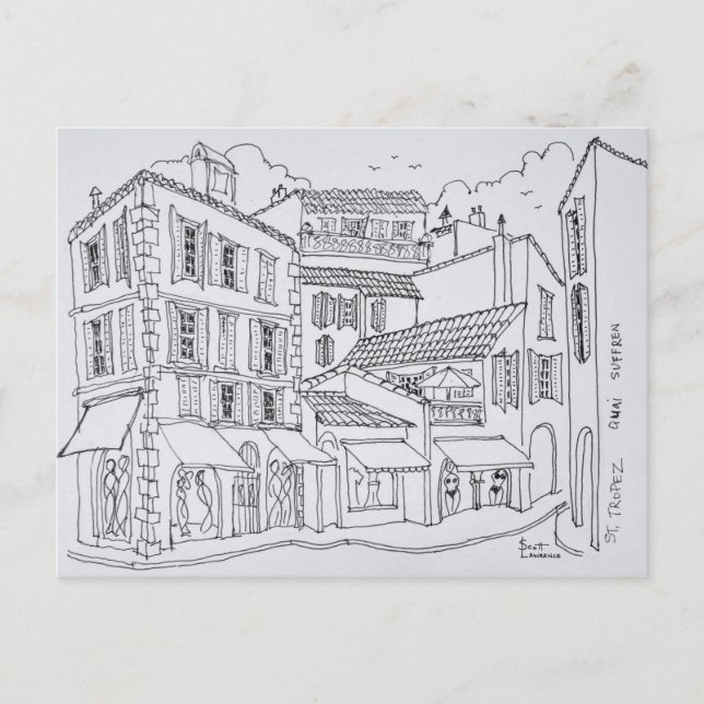 Cartão Postal Santo-Tropez Comprando | Riviera francesa, França (Frente)