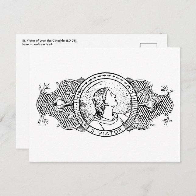 Cartão Postal Santo Viator de Lyon o Catequista (LD 001) (Frente/Verso)