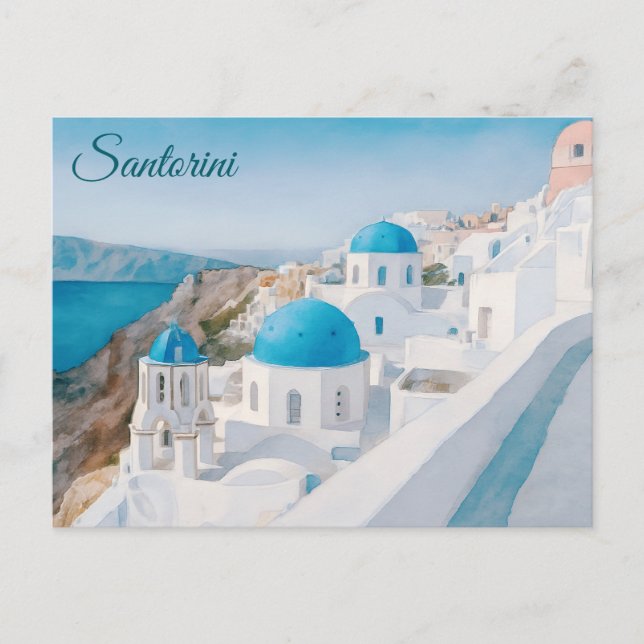 Cartão Postal Santorini, Grécia (Frente)