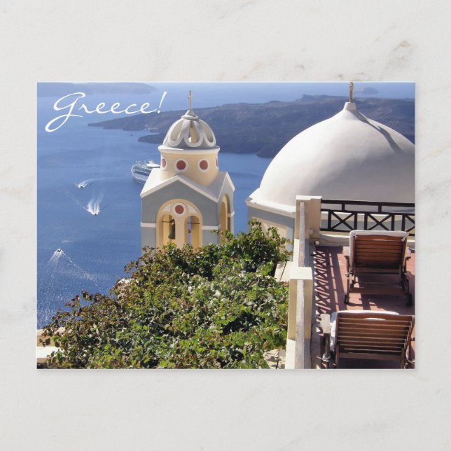 Cartão Postal Santorini, Grécia (Frente)