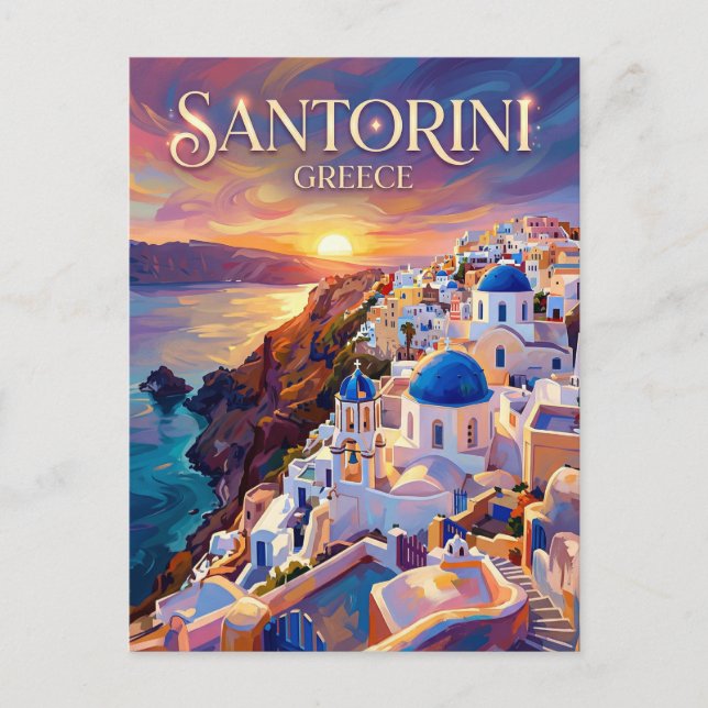 Cartão Postal Santorini Grécia (Frente)