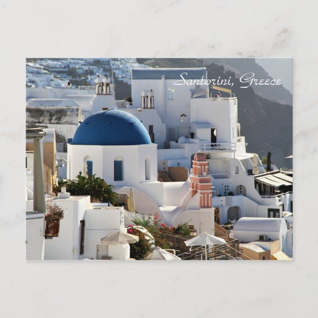 Cartão Postal Santorini, Grécia, Aldeia de Oia, Fotografia (Frente)