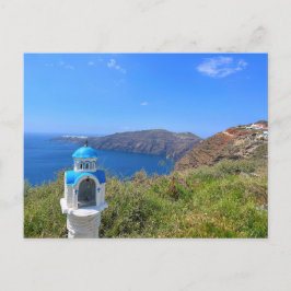 Cartão Postal Santorini Grécia Igreja de Domos Azuis 