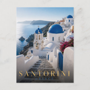 Cartão Postal Santorini Grécia Oia Caldera REALMS