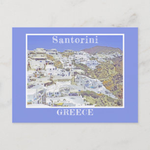 Cartão Postal Santorini, Grécias/icônicos edifícios brancos