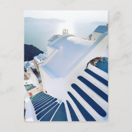Cartão Postal Santorini Oia Steps, Grécia