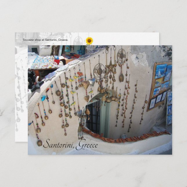Cartão Postal Santorini, Souvenirs Grécias - postais (Frente/Verso)