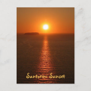 Cartão Postal Santorini Sunset com texto - Ilha Grega