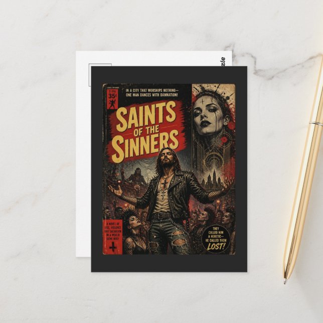 Cartão Postal Santos dos Pecadores Capa de Livro Falso Jesus (Frente/Verso In Situ)