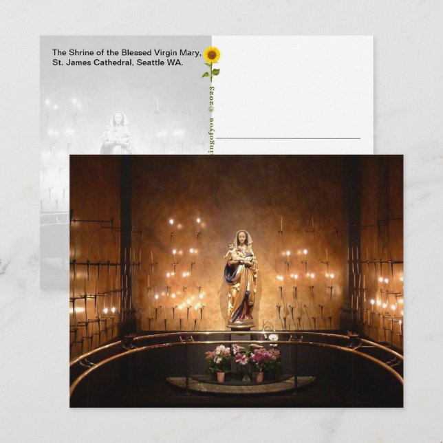 Cartão Postal Santuário da Bênção Virgem Maria, Seattle, WA - (Frente/Verso)
