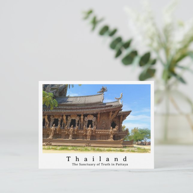 Cartão Postal Santuário da Verdade, Pattaya, Tailândia (Em pé/Frente)