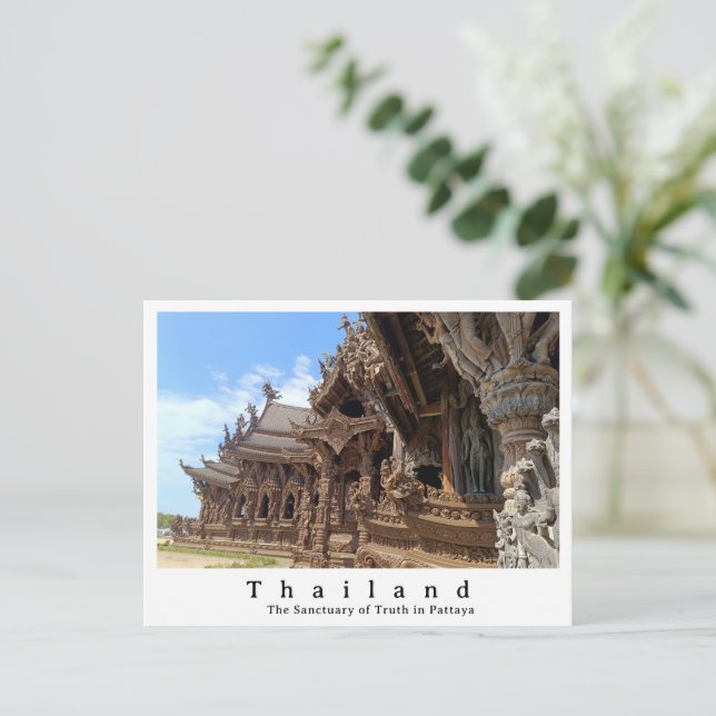 Cartão Postal Santuário da Verdade, Pattaya, Tailândia (Em pé/Frente)