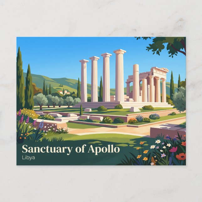Cartão Postal Santuário de Apolo Líbia (Frente)