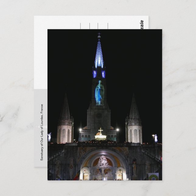 Cartão Postal Santuário de Nossa Senhora de Lourdes, França - (Frente/Verso)