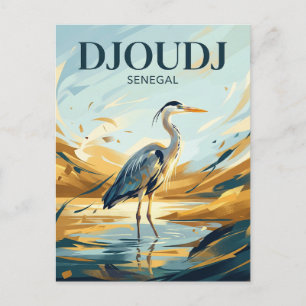 Cartão Postal Santuário Nacional de Aves de Djoudj no Senegal