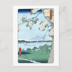 Cartão Postal Santuário Suijin Massaki Hiroshige Arte Japonês Fi