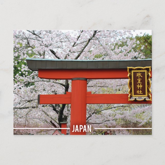Cartão Postal Santuários e Sakura do Japão (Frente)