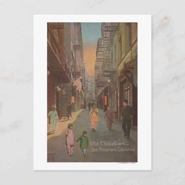 Cartão Postal São Francisco, CAView da velha Chinatown Street (Frente)