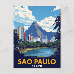Cartão Postal São Paulo Brasil Paisagem Urbana Parque Lago