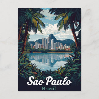 Cartão Postal São Paulo Brazil Tropical City Skyline