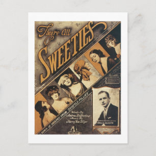 Cartão Postal São todos Docinhos, Cobrir de Songbook Vintage