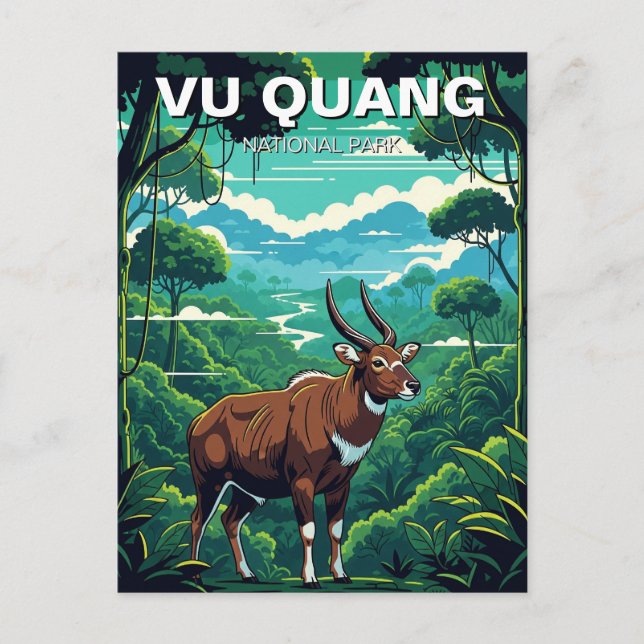 Cartão Postal Saola em Vu Quang Parque Nacional Viagem Vietnã (Frente)