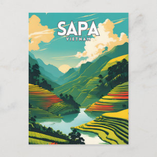 Cartão Postal Sapa Vietname Vintage