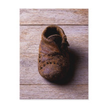 Sapato de Bebê em Couro Antigo, História Feita à M