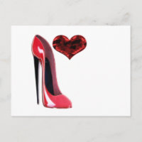 Sapato Stiletto Vermelho e Coração 3D