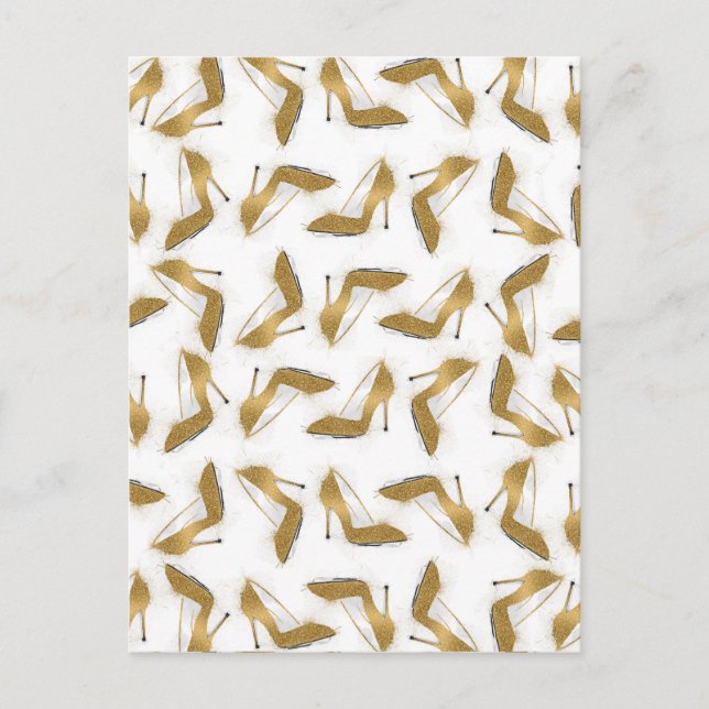 Cartão Postal Sapatos cool e modernos de salto alto com glitter  (Frente)