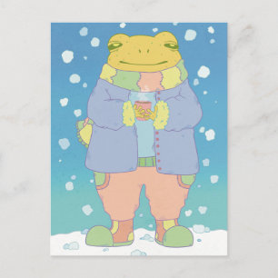 Cartão Postal Sapo Aconchegante de Inverno