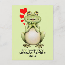 Cartão Postal Sapo Amor Desenho Adicionar Seu Texto