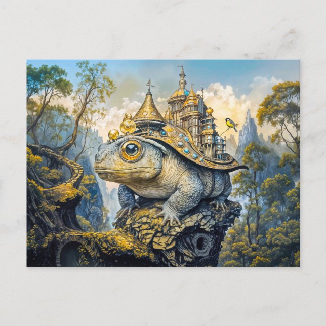 Cartão Postal Sapo castelo steampunk (Frente)