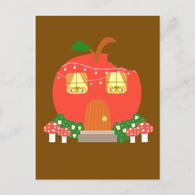Cartão Postal Sapo da Apple Fruta House (Frente)