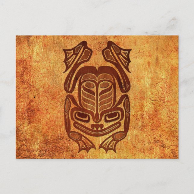 Cartão Postal Sapo de Arte Rough Native Haida (Frente)