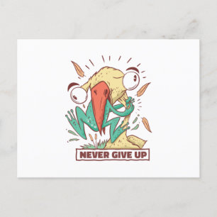 Cartão Postal Sapo de comer pássaros Nunca desista