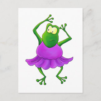 Cartão Postal Sapo de dança Ballerina Purple Tutu