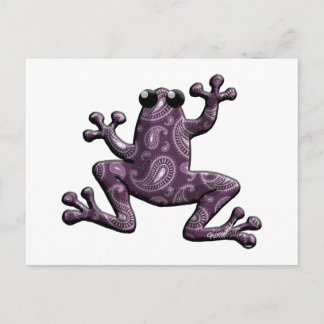 Cartão Postal Sapo de Paisley de Lavanda Roxo