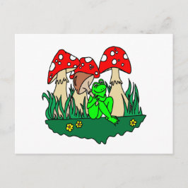 Cartão Postal Sapo e Cogumelos