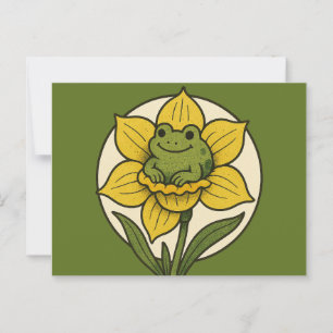 Cartão Postal Sapo em um sapinho de narciso