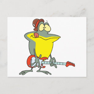 Cartão Postal sapo engraçado tocando violão elétrico
