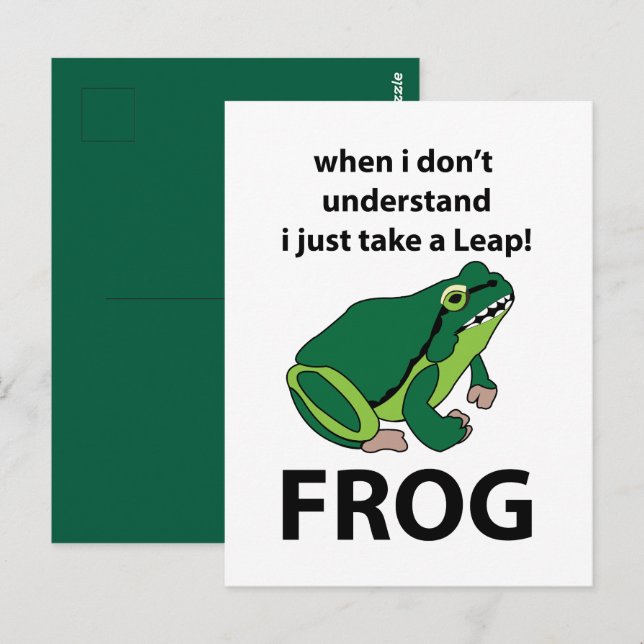 Cartão Postal Sapo Eu Só Tomar Um Sapo De Salto (Frente/Verso)