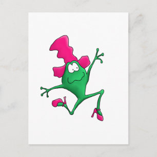 Cartão Postal Sapo Feliz Stilletto Rosa