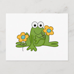 Cartão Postal sapo flor florzinha