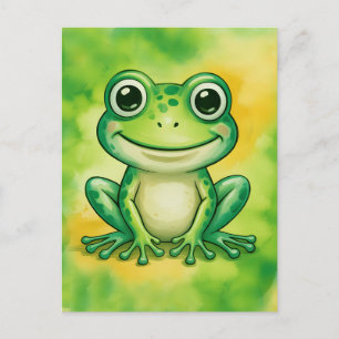 Cartão Postal Sapo fofo verde