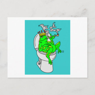 Cartão Postal Sapo fumando no banheiro
